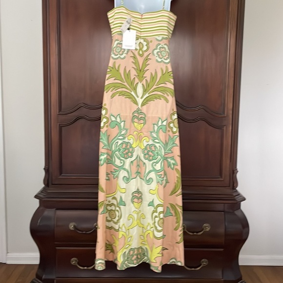 Anthropologie LA MAISE Lucia Linen Blend Maxi Dress Size S Boho Resort NWT - Picture 3 of 14